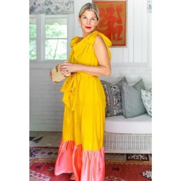 j crew yellow maxi dress LAUDE The Label Lupita Maxi Dress In Citrine For Women